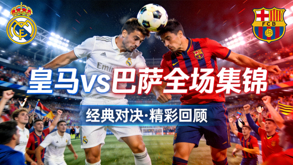 皇家马德里对阵巴塞罗那全场集锦封面图